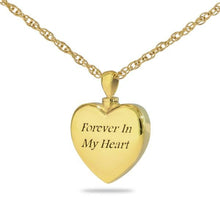 Load image into Gallery viewer, Forever In My Heart Gold Steel Keepsake Pendant/Necklace Funeral Cremation Urn

