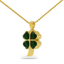 Load image into Gallery viewer, Clover Shamrock Gold Steel Keepsake Pendant/Necklace Funeral Cremation Urn
