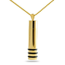 Load image into Gallery viewer, Cylinder Rings Ash Gold Steel Pendant/Necklace Funeral Cremation Urn
