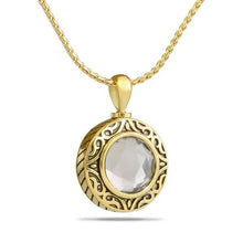 Load image into Gallery viewer, April White Gold Steel Keepsake Pendant/Necklace Funeral Cremation Urn
