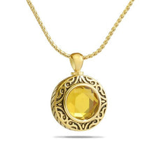Load image into Gallery viewer, November Orange Gold Steel Keepsake Pendant/Necklace Funeral Cremation Urn
