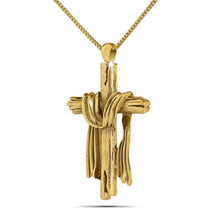 Load image into Gallery viewer, Old Rugged Cross Gold Steel Pendant/Necklace Funeral Cremation Urn
