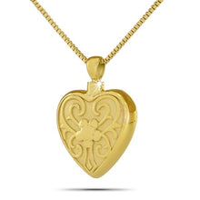 Load image into Gallery viewer, Heart Flower Gold Steel keepsake Pendant/Necklace Funeral Cremation Urn
