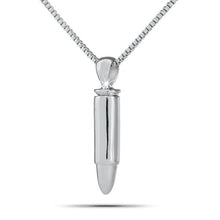 Load image into Gallery viewer, Bullet Pendant Silver Keepsake Pendant/Necklace Funeral Cremation Urn
