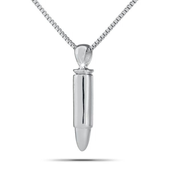 Bullet Pendant Silver Keepsake Pendant/Necklace Funeral Cremation Urn