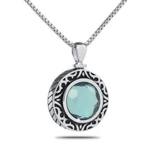 Load image into Gallery viewer, March Aquamarine Silver Keepsake Pendant/Necklace Funeral Cremation Urn
