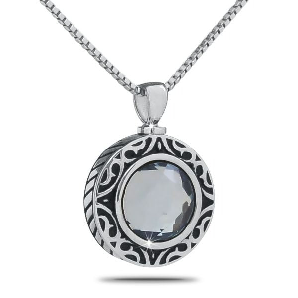 June Light Purple Silver Keepsake Pendant/Necklace Funeral Cremation Urn