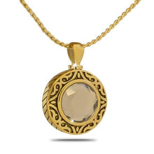Load image into Gallery viewer, June Light Purple Gold Steel Keepsake Pendant/Necklace Funeral Cremation Urn
