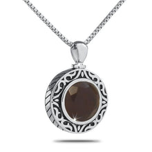 Load image into Gallery viewer, July Light Red Silver Keepsake Pendant/Necklace Funeral Cremation Urn
