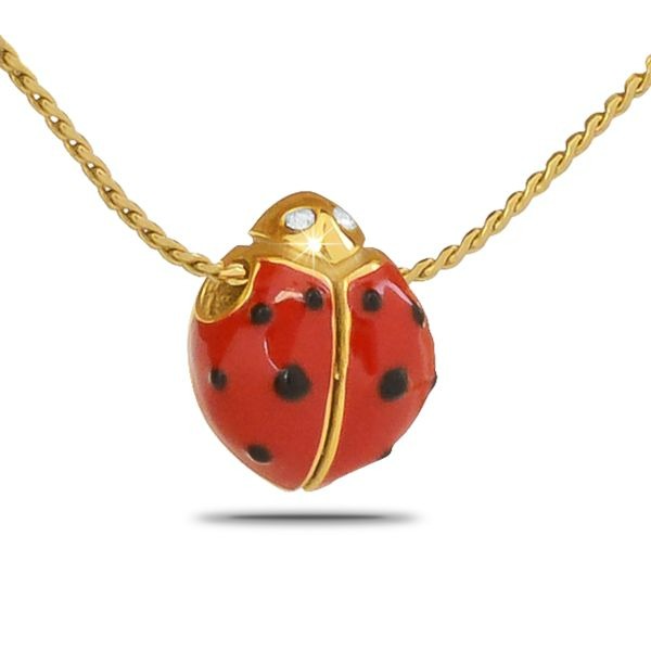 Ladybug Gold Steel Keepsake Pendant/Necklace Funeral Cremation Urn