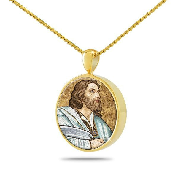 Bartolomew Religious Treasured Gold Steel Keepsake Pendant/Necklace Funeral Cremation Urn