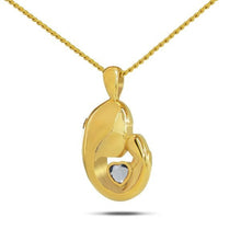 Load image into Gallery viewer, June Mothers Love w/ Alexandrite Pearl Gold Plated steel Pendant/Necklace Funeral Cremation Urn
