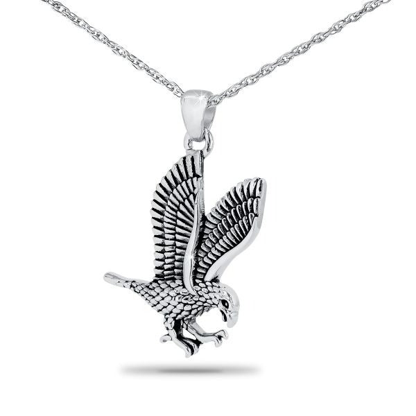 Small/Keepsake Silver Eagle Pendant Funeral Cremation Urn for Ashes