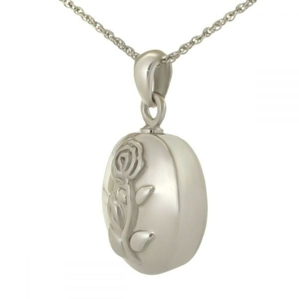 Ash Rose Silver Pendant/Necklace Funeral Cremation Urn