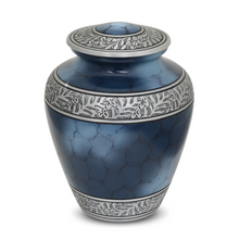 Load image into Gallery viewer, Large/Adult 200 Cubic Inch Blue Aluminum Funeral Cremation Urn for Ashes
