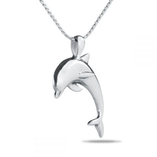 Dolphin Sterling Silver Pendant/Necklace Funeral Cremation Urn