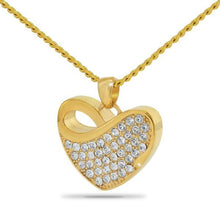 Load image into Gallery viewer, Gleaming Gold steel Crystal Pendant/Necklace Funeral Cremation Urn
