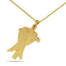 Load image into Gallery viewer, Angel&#39;s Cross Gold steel Keepsake Pendant/Necklace Funeral Cremation Urn
