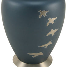 Load image into Gallery viewer, Adult 200 Cubic Inch Brass Blue Funeral Cremation Urn for Ashes
