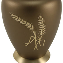 Load image into Gallery viewer, Adult 200 Cubic Inch Brass Brown Funeral Cremation Urn for Ashes
