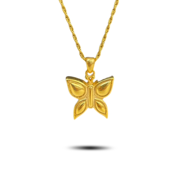 Gold Steel Butterfly Pendant/Necklace Funeral Cremation Urn