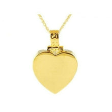 Load image into Gallery viewer, Gold Steel Heart Keepsake Pendant/Necklace Funeral Cremation Urn
