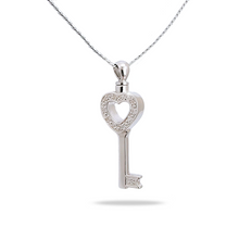 Load image into Gallery viewer, Key to Heaven Silver Keepsake Pendant/Necklace Funeral Cremation Urn
