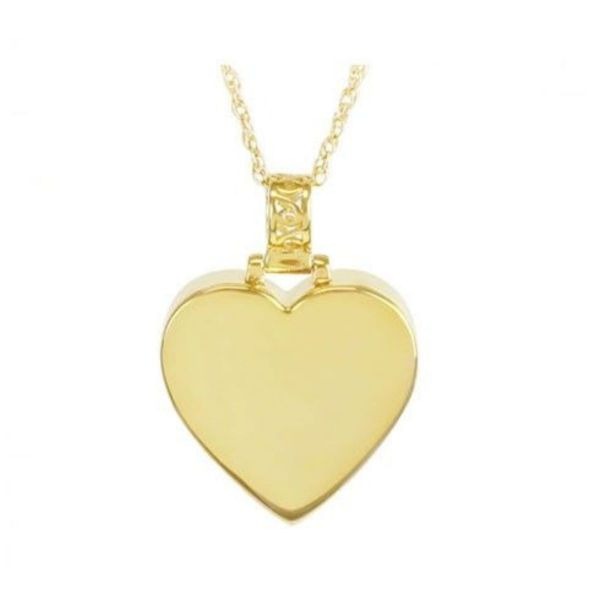 Impeccable Gold Steel Companion Heart Pendant/Necklace Funeral Cremation Urn