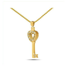 Load image into Gallery viewer, Key to Heaven Gold Steel Keepsake Pendant/Necklace Funeral Cremation Urn
