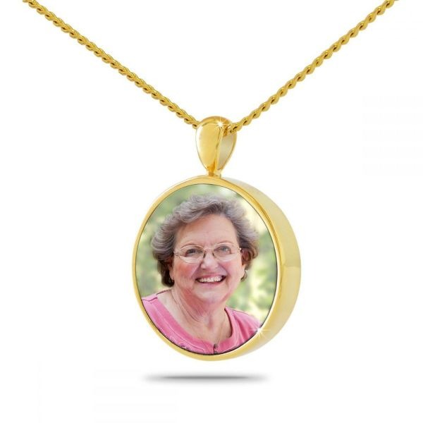 Life Treasured Gold Keepsake Pendant/Necklace Funeral Cremation Urn