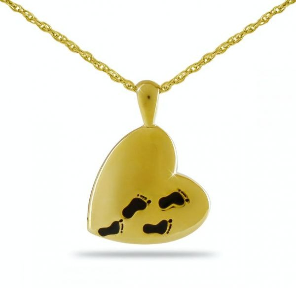 Life's Journey Gold Steel Keepsake Pendant/Necklace Funeral Cremation Urn