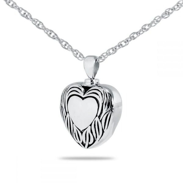 Loving Heart Silver Pendant/Necklace Funeral Cremation Urn
