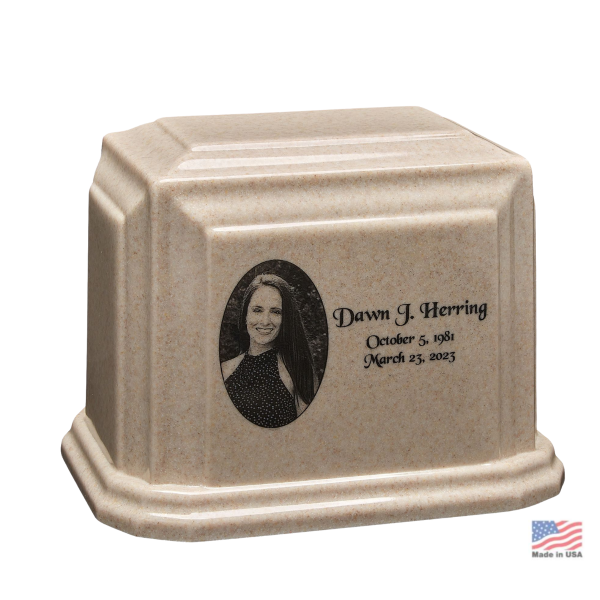 Large/Adult 200 Cubic Ins Noble Granite Cremation Urn - Choice of 8 Colors