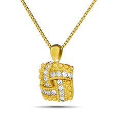 Load image into Gallery viewer, White Stone Gold Steel Keepsake Pendant/Necklace Funeral Cremation Urn
