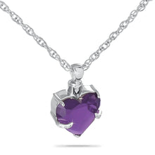 Load image into Gallery viewer, Royal Purple Heart Keepsake Pendant/Necklace Funeral Cremation Urn
