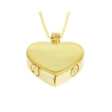 Load image into Gallery viewer, Impeccable Gold Steel Companion Heart Pendant/Necklace Funeral Cremation Urn
