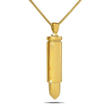 Load image into Gallery viewer, Bullet Gold Steel Keepsake Pendant/Necklace Funeral Cremation Urn
