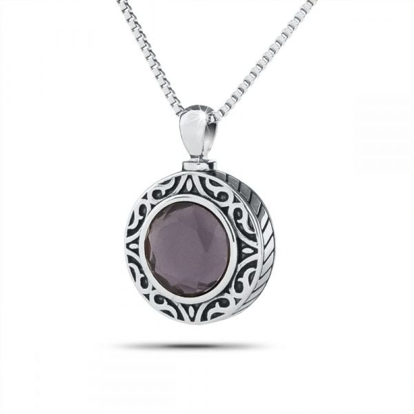 February Royal Purple Steel Keepsake Pendant/Necklace Funeral Cremation Urn