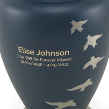 Load image into Gallery viewer, Adult 200 Cubic Inch Brass Blue Funeral Cremation Urn for Ashes
