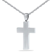 Load image into Gallery viewer, Small/Keepsake Timeless Silver Cross Pendant Funeral Cremation Urn for Ashes
