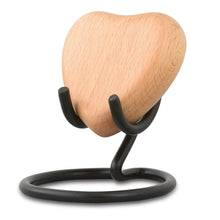 Load image into Gallery viewer, Small/Keepsake Lightwood Heart Funeral Cremation Urn for Ashes
