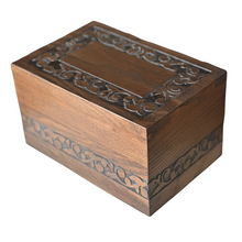 Load image into Gallery viewer, Large/Adult 200 Cubic Inches Brown Chest Wood Funeral Cremation Urn for Ashes
