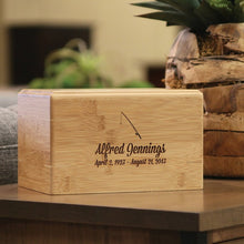 Load image into Gallery viewer, Large Bamboo Box Funeral Cremation Urn for Ashes, 200 Cubic Inches
