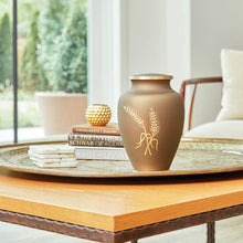 Load image into Gallery viewer, Adult 200 Cubic Inch Brass Brown Funeral Cremation Urn for Ashes
