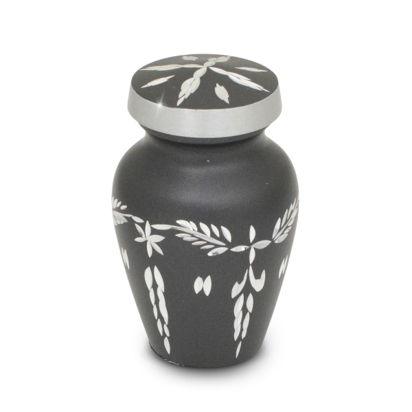 Small/Keepsake 4 Cubic Ins Diamond Pewter Brass Funeral Cremation Urn for Ashes