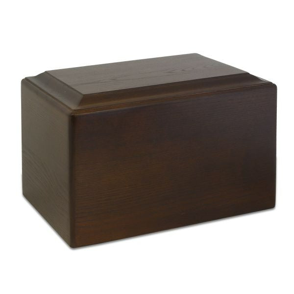 Large/Adult 220 Cubic Inches Plain Dark Wood Funeral Cremation Urn for Ashes
