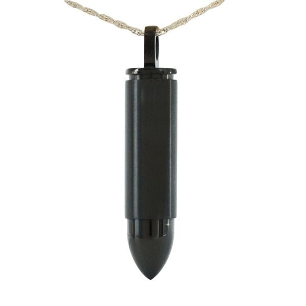 Black Bullet Stainless Steel Pendant/Necklace Funeral Cremation Urn for Ashes