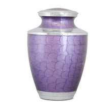 Load image into Gallery viewer, Large/Adult 220 Cubic Inch Purple Plain Brass Funeral Cremation Urn for Ashes
