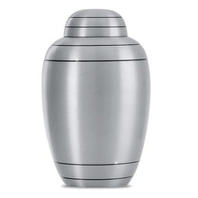 Load image into Gallery viewer, Large/Adult 228 Cubic Inch Silver Aluminum Funeral Cremation Urn for Ashes
