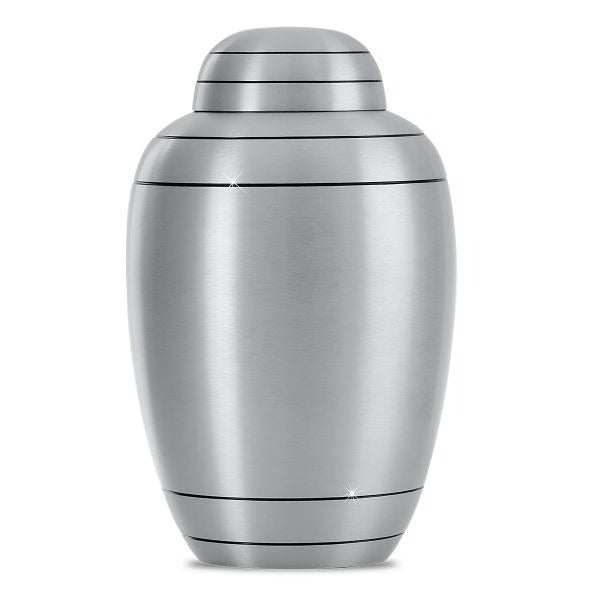 Large/Adult 228 Cubic Inch Silver Aluminum Funeral Cremation Urn for Ashes